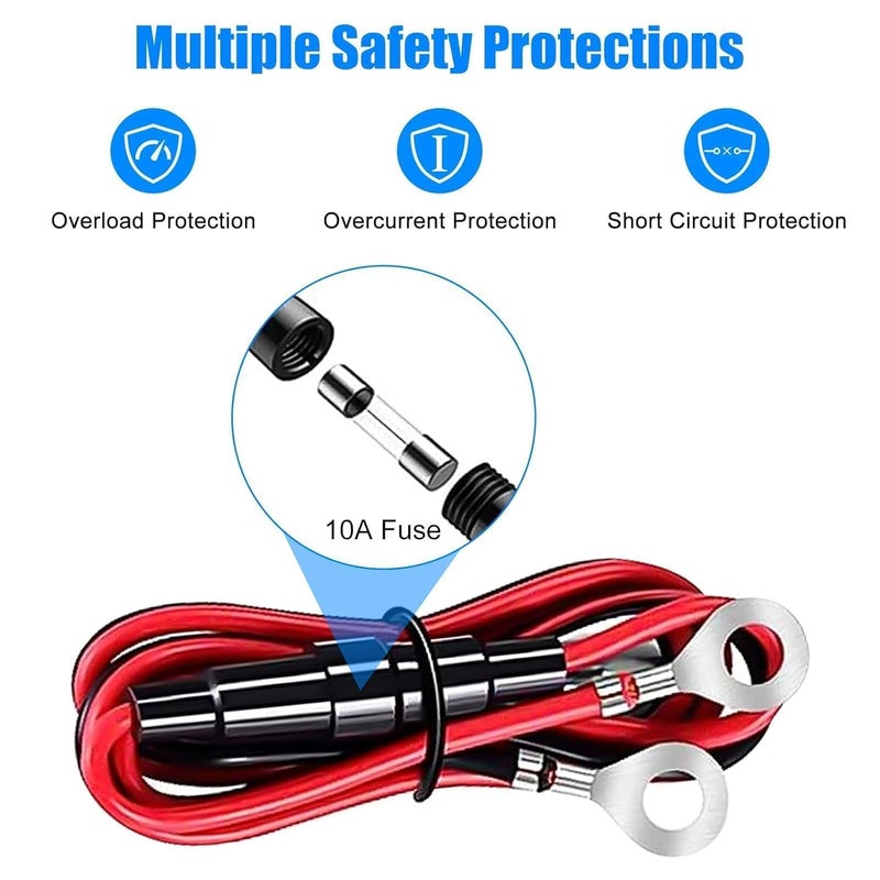 Linkstyle مقياس جهد البطارية، مقياس فولت DC 12V 24V، مقياس جهد رقمي LED، مقياس فولت مقاوم للماء مع مفتاح لمسي للسيارة، RV، الدراجة النارية، القارب، عربة الجولف - Image 3
